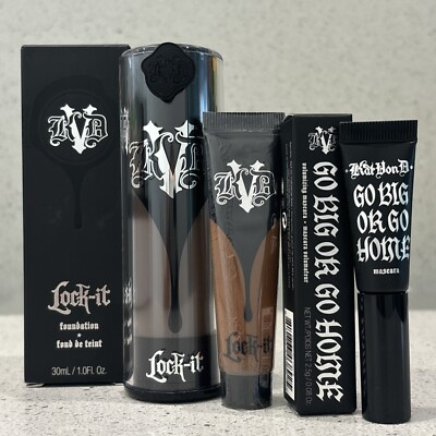 Kat Von D Lock-It Foundation Deep 87, Concealer 079 & Mascara Black Neu in OVP
