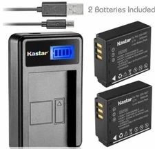 Kastar Travel Battery Charger & 2 Batteries w/USB Connector for Digital Cameras