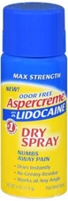 Aspercreme 4%  Pain Relief Dry Spray Max Strength 4 OZ