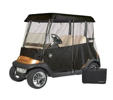 Drivable Person Golf Cart Enclosure Cover Fits 2 Person Cart Universal -Black