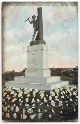 Sunderland Jack Crawford Monument Durham - 1905 William Ritchie Postkarte V17
