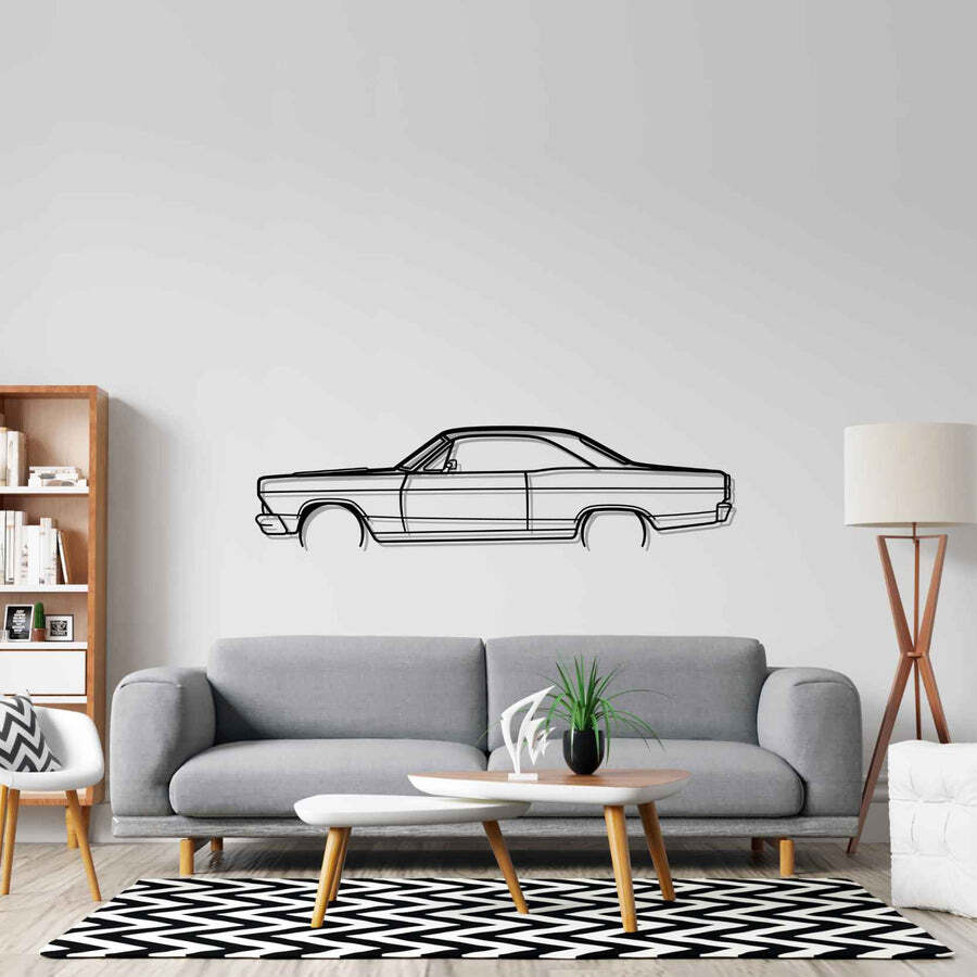 Wall Art Home Decor 3D Acrylic Metal Car Auto Poster USA Silhouette Fairlane