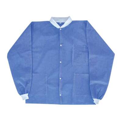 House Brand Blue Disposable Lab Coat, Medium, 10/Pk