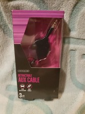 Infinitive Retractable Aux Cable 3 FT Auxiliary Cable for Apple Samsung LG HTC