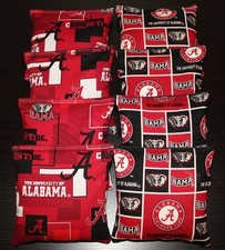 CORNHOLE BEANBAGS made w University of ALABAMA CRIMSON TIDE Fabric ACA Reg Bags