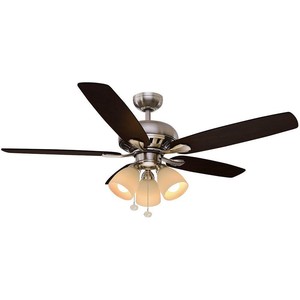 Hampton Bay Rockport 52 In Led Brushed Nickel Ceiling Fan