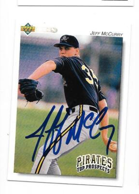 ⁠【希少】U-NEXT Pirates 初期メンバー4人直筆サイン入ノート等7点 JEFF MCCURRY 1992 UPPER DECK AUTOGRAPHED SIGNED # 207 PITTSBURGH