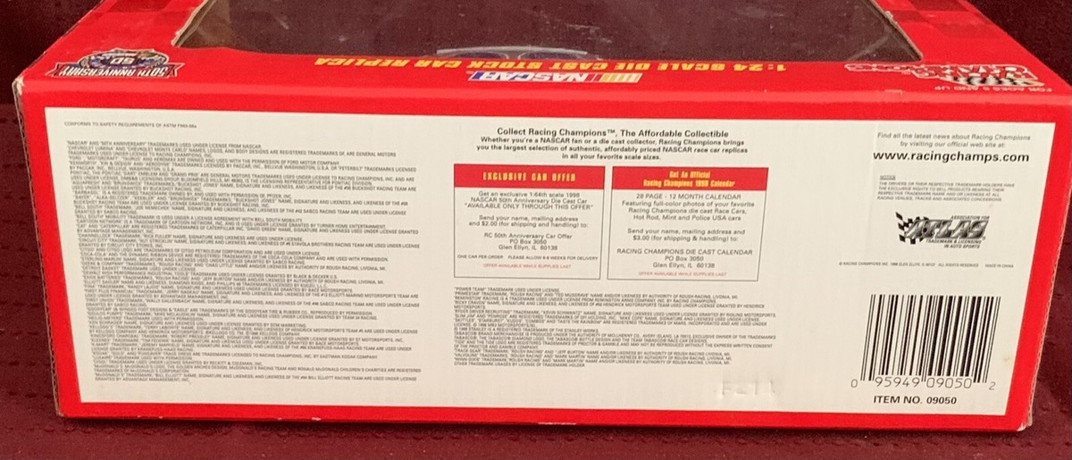 NASCAR 50th ANNIVERSARY #00 1:24 scale AQUAFRESH PONTIAC GOLD CAR