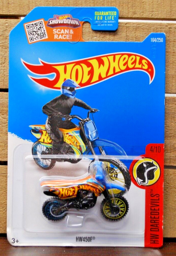 HOT WHEELS 1/64 DIECAST MOTORCYCLE HW 450F DIRT BIKE MOTOCROSS ORANGE ©2015