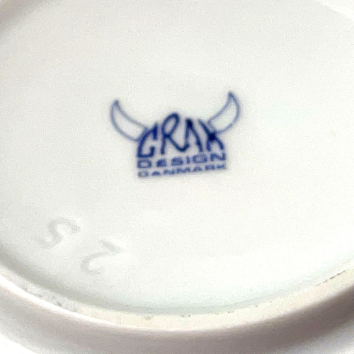 Lote de 2 tazas de café diseño Kram Dinamarca pueblo colonial barcos rueda giratoria - Imagen 7 de 7