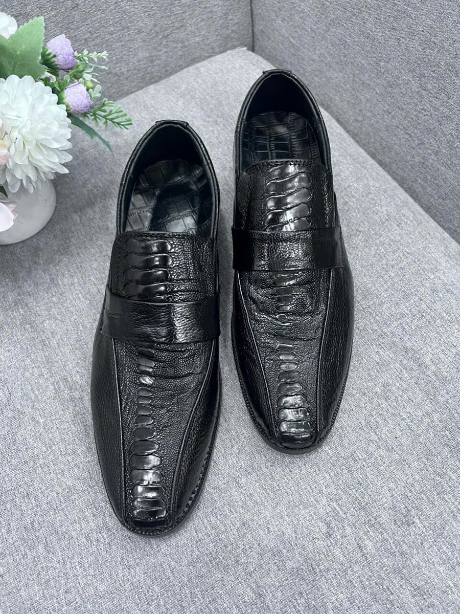 Men’s genuine ostrich skin dress shoes size 9.5 Paul Parkman Men main image 2