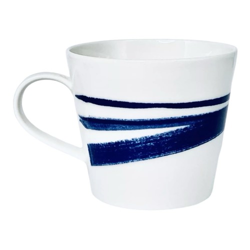 Royal Doulton London PACIFIC WWRD STRIPES BRUSH Blue White Mug NEW - Picture 2 of 6