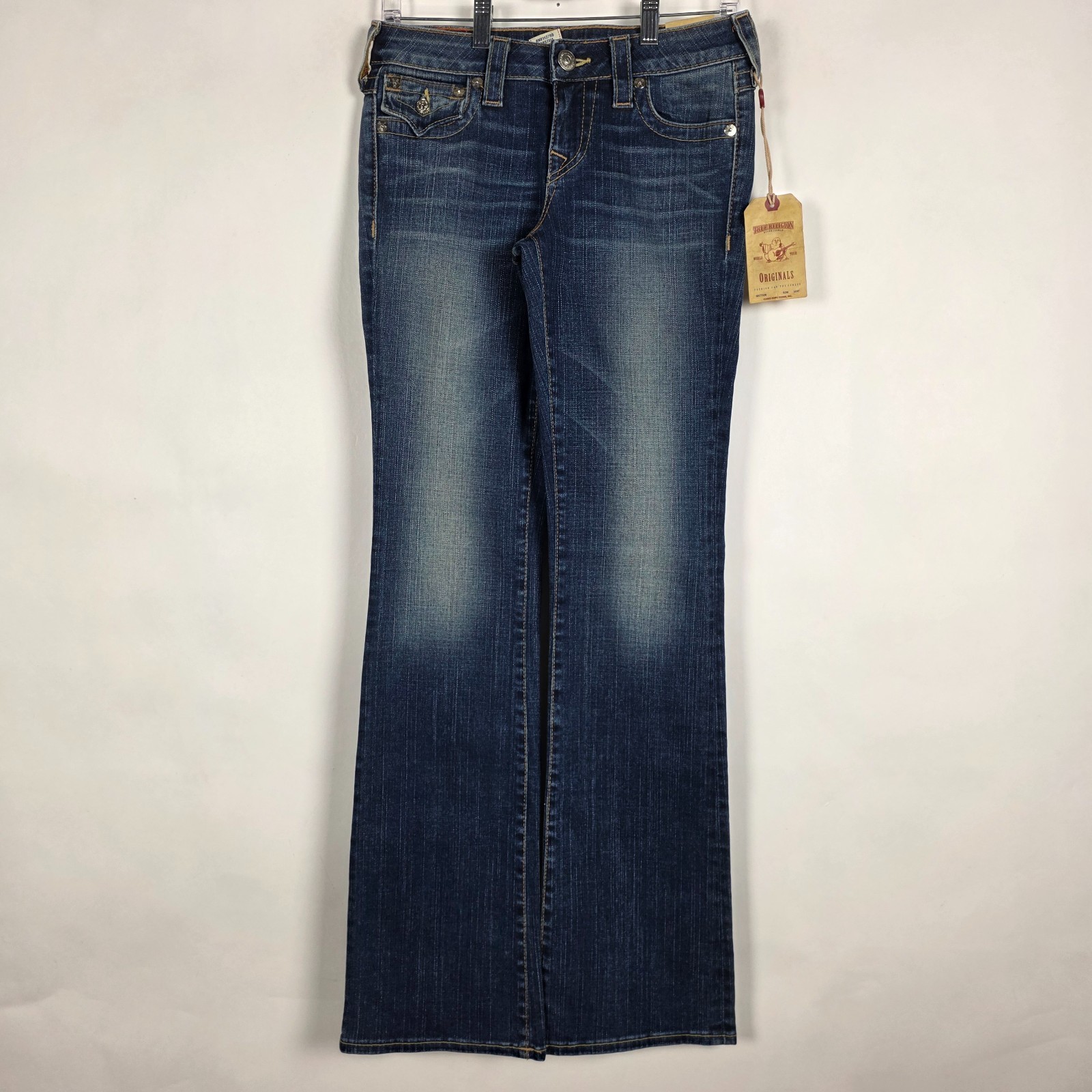 True Religion Becky Bootcut Mid Rise Flap NWT Womens Size 27 Blue Denim Jeans