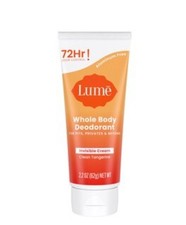 Lume Whole Body Invisible Cream Deodorant Clean Tangerine 2.2 Oz
