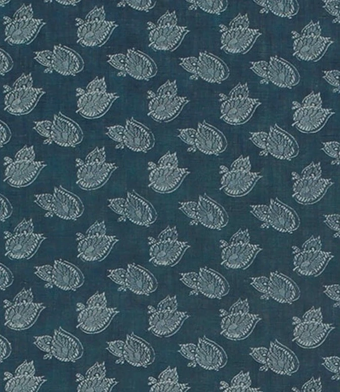 TELA SOANE BRITAIN 'HOJA DE BURDUR - ÍNDIGO' 2,5 METROS (250cm) - LINO Foto 2 de 4