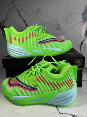 PUMA All Pro NITRO Men's Low Top Lace-Up Athletic Sneakers Green Blue