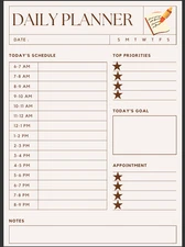 A4 daily Planner PDF Digital Printable - Digital File