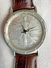 1943 Walking Liberty Half Dollar Watch Brown Leather Band