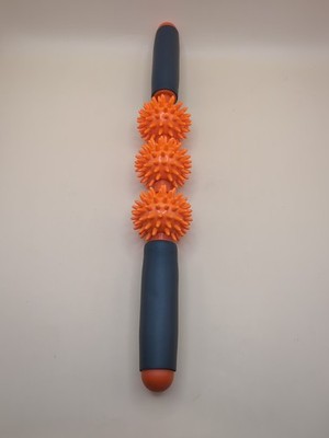 Pressure Point Muscle Roller Massage Stick, The Spiky Roller, 16'' Roller Orange