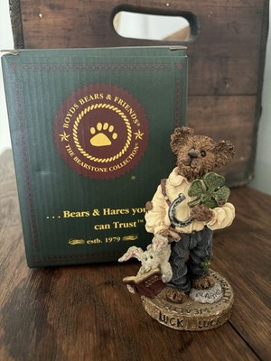 Boyds Bears Bearstone Chance O'Sullivan Feelin' Lucky Resin Figurine Boxed