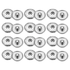18 Set Sew-on Snap Buttons 21mm Metal Snap Fastener Buttons, White