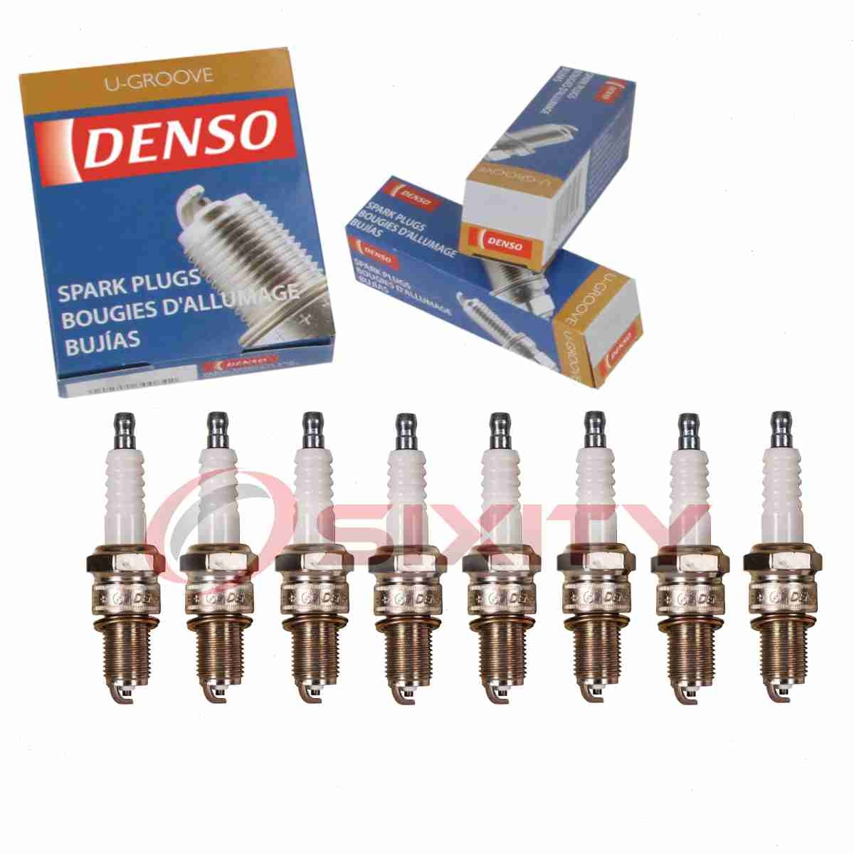 8 pc DENSO 3085 Standard U-Groove Spark Plugs for XS62 W22EP-U AR52 93 13 sz