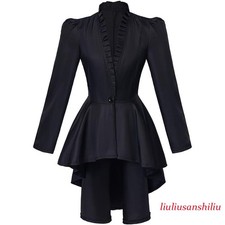 Women's Steampunk Gothic Tailcoat Vintage Victorian Long Sleeve Jacket