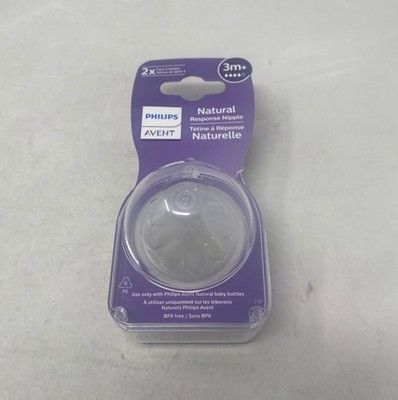 Philips Avent Natural Response Nipples, Clear, Fast Flow 4, 2-Pack