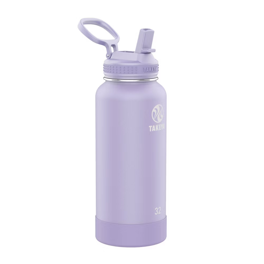 Takeya Actives 32oz Stainless Steel Water Bottle with Straw Lid - Lavender