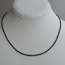 18K Yellow Gold Black Diamond Necklace Size 16"-18" K8 Japan GoldNatural Black