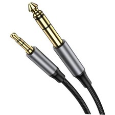 3.5mm to 6.35mm Stereo Audio Cable 3.3FT, 6.35 1/4" Male to 3.5 1/8" Male TRS