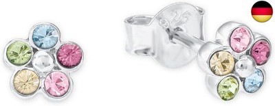 Amor Ohrstecker 925 Sterling Silber Mädchen Kinder Ohrschmuck, mit Zirkonia 