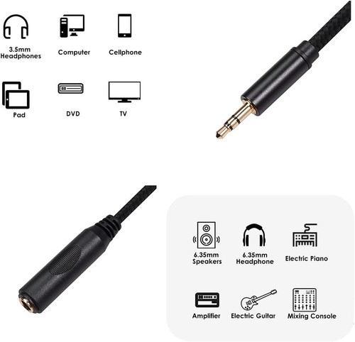 2 Pack 3.5mm to 1/4 inch Female Headphone Adapter, Quarter 6.35mm... - Afbeelding 4 van 7