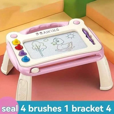 LocalChildren's Education Magnetic Drawing Board With 4 Seal Brushes And Stand