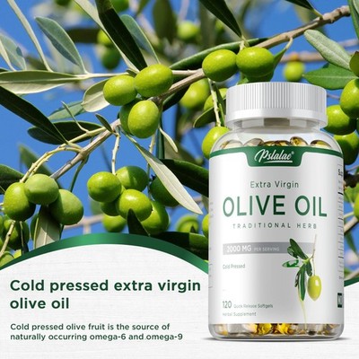 Olive Oil Capsules - with Omega-6, Omega-9, Palmitic Acid