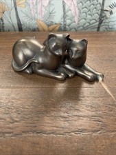 Shudehill Bronze Cat Ornament. Pair Of Cats