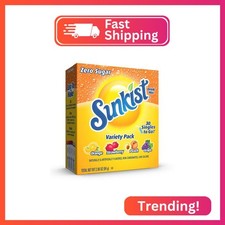Sunkist Soda Variety Pack, Singles To Go Orange, Strawberry, Grape and Peach 30