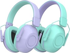 Noise Cancelling Headphones for Kids, SNR 29dB Safety Green purple