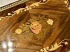 Vintage Marquetry Inlaid Wooden Round Serving Tray Antonio Salzano Flowers Roses — photo 2