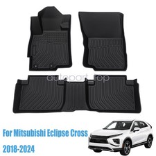 Front Rear Floor Mats Liner For 2018-2024 Mitsubishi Eclipse Cross Tpe Black