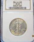 1944-S Walking Liberty Silver Half Dollar NGC MS-65 - very original and PQ++