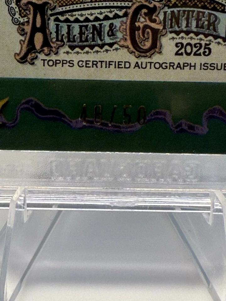 MINI CUADRO Allen & ginter 2025 Sammy Sosa Auto Verde 48/50 Foto 3 de 3