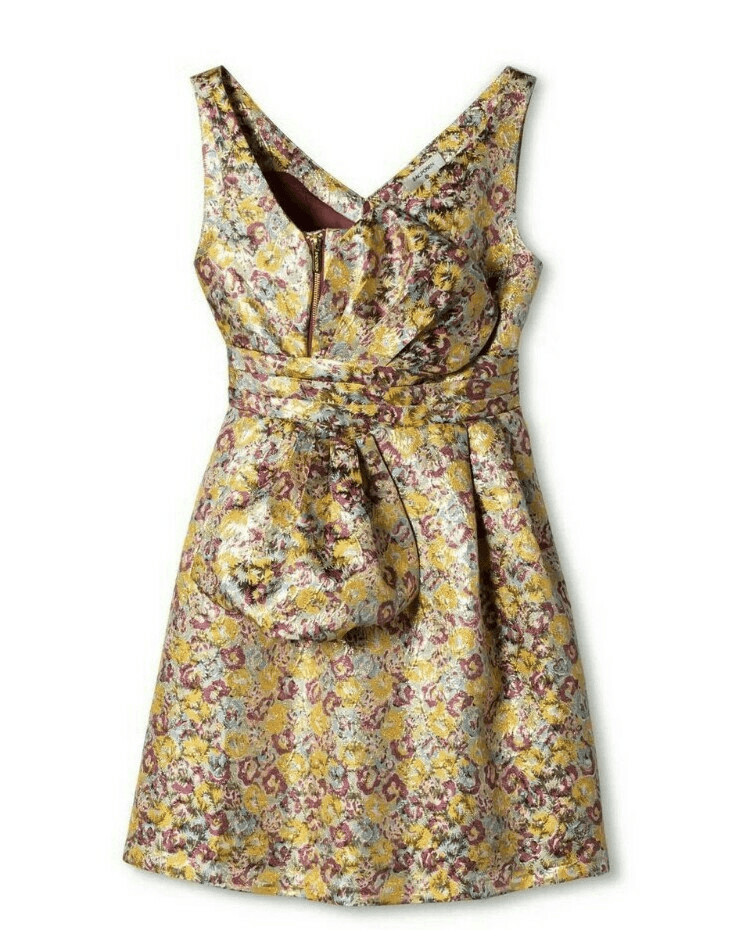 Zac Posen Target  Mini Dress Brocade Floral Cocktail Party  Gold Pink16