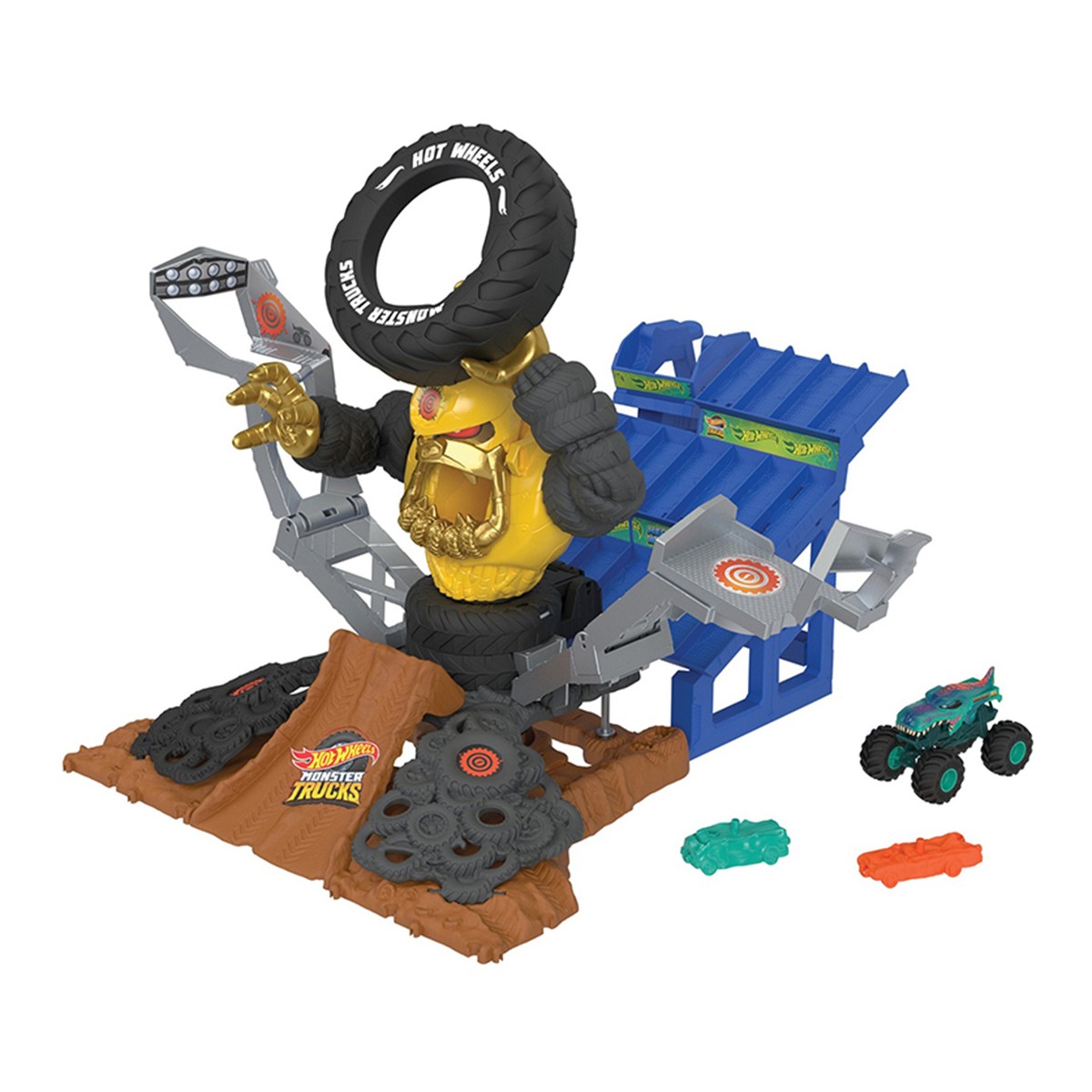 Hot Wheels Monster Trucks Circuit de Voiture pour Session de Jeu en Famille