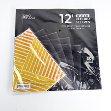 Vinyl Record Outer Sleeves - 50 pack - Transparent Protective Cover for 12"