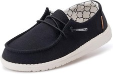 Hey Dude Kids Wendy Youth Linen Black Sneakers US K12 - Open Box