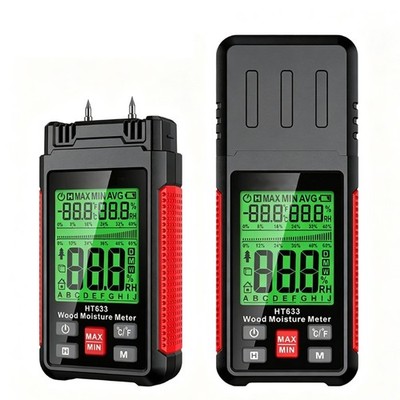 Digital Moisture Meter with Lighted Screen for Board Testing