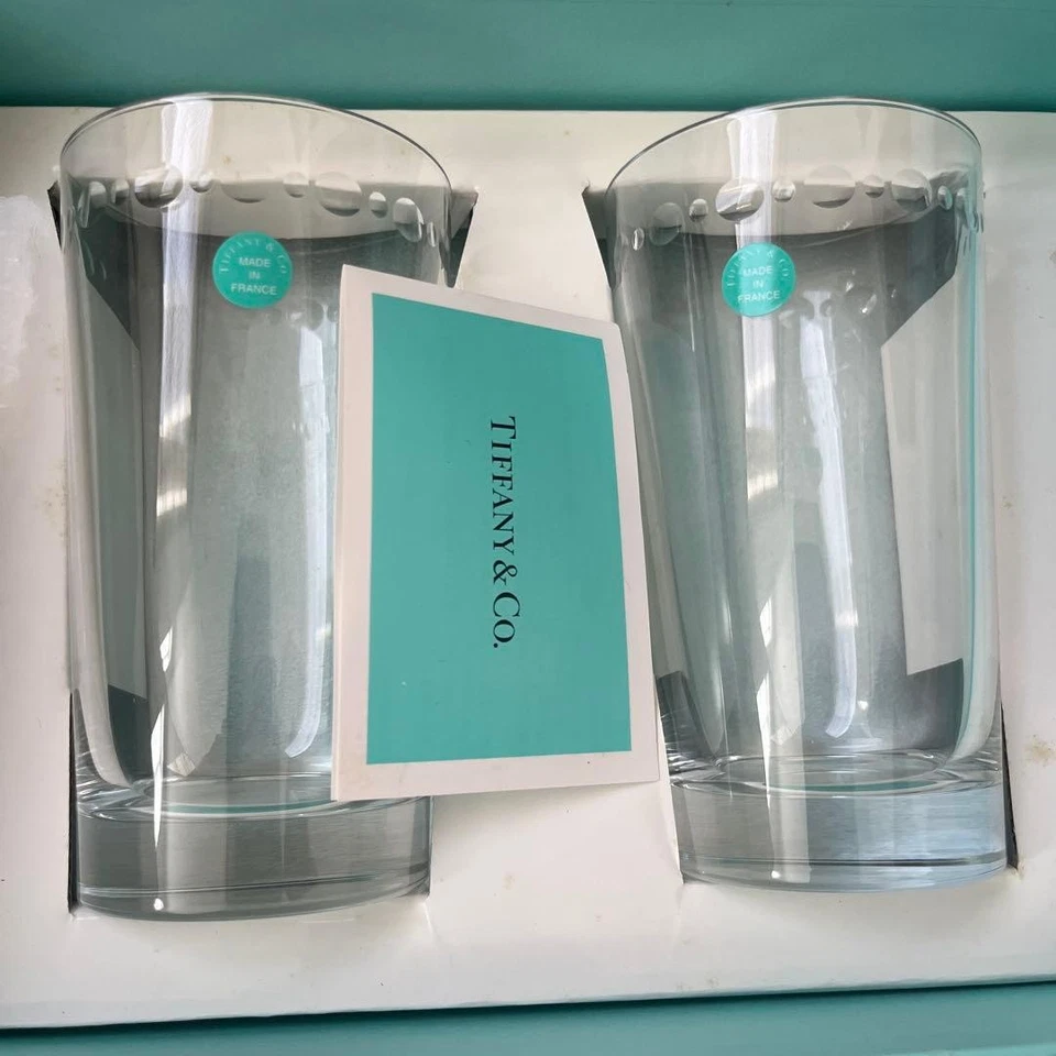 Tiffany & Co. Juego de Vidrio Tamaño Grande 2 Tamaño Mediano Juego de 2 Total 4 Hecho en Francia Foto 2 de 4