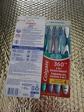2 Pk Colgate 360 Adult Toothbrush MEDIUM 4 Per Pack 8 Total Brushes  Sealed