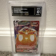 2021 Pokemon TCG Cinderace VMAX 045/264 Fusion Strike Full Art Holo GMA 10